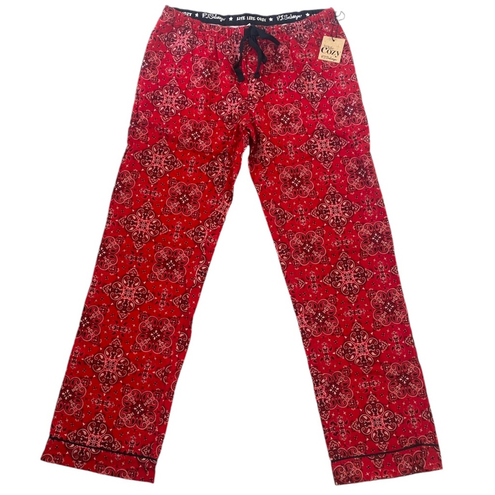 PJ Salvage NWT True Red Bandana Print 100% cotton flannel sleep pants